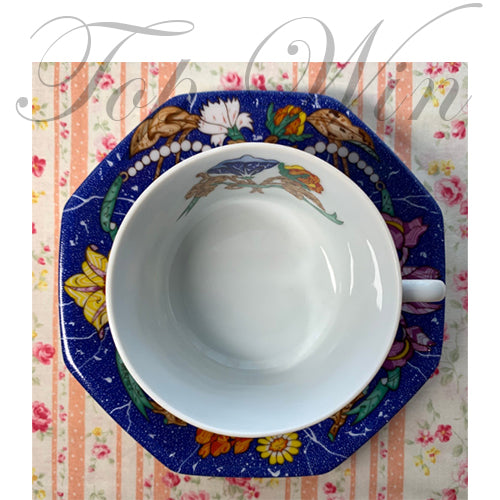 全新 Hermes 愛馬仕 Porcelain 2 Set Cup and Saucer "Marqueterie De Pierres d'Orie(特價)