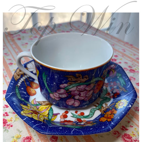 全新 Hermes 愛馬仕 Porcelain 2 Set Cup and Saucer "Marqueterie De Pierres d'Orie(特價)