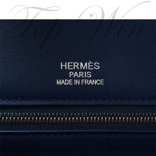 全新 Hermes 愛馬仕 Birkin 35 Ghillies Bleu Saphir Swift/Toile Palladium Hardware #T(特價)