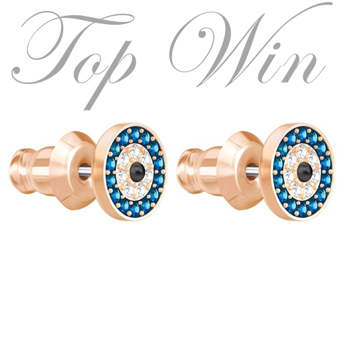 全新 Swarovski 施華洛世奇 LUCKILY EVIL EYE 耳環 鍍玫瑰金 藍色 5377720(特價)