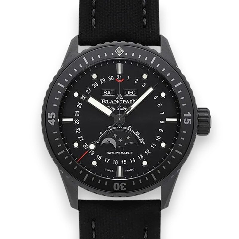全新 Blancpain Fifty Fathoms Bathyscaphe Quantième Complet Phases de Lune 5054-0130-B52A(請咨詢客服)