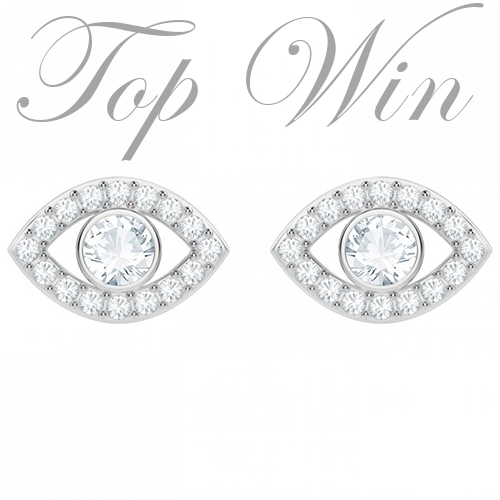 全新 Swarovski 施華洛世奇 LUCKILY EVILEYE穿孔耳 白色-鍍白金色 5377741(特價)