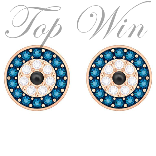 全新 Swarovski 施華洛世奇 LUCKILY EVIL EYE 耳環 鍍玫瑰金 藍色 5377720(特價)