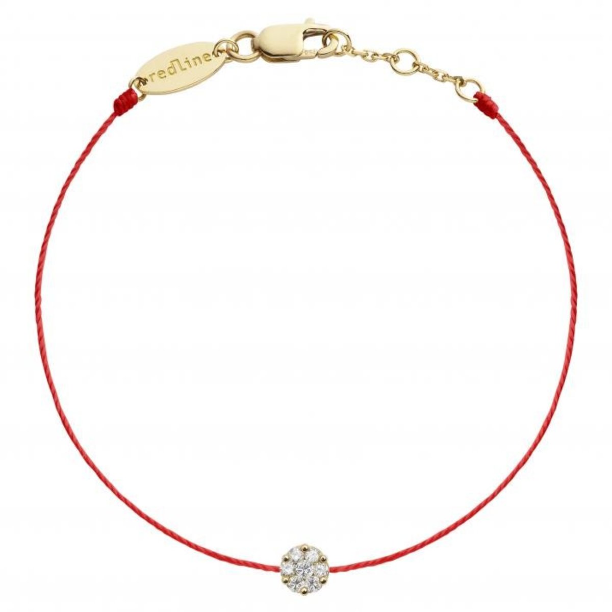 全新 REDLINE SO ILLUSION String Bracelet For Women with 0.10ctRound Diamond in Yellow Gold Cluster  0.10克拉圓形鑽石黃金繩制女士手鏈(特價)