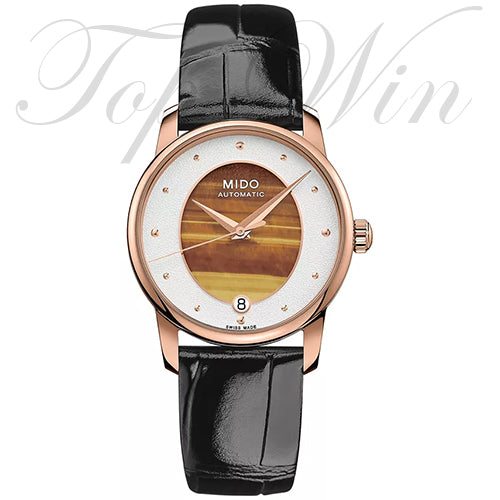 全新 MIDO 美度  Baroncelli Wild Stone Automatic Black Leather Ladies Watch M035.207.36.471.00（請咨詢客服）