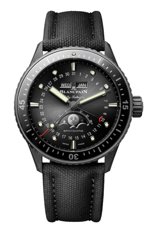 全新 Blancpain Fifty Fathoms Bathyscaphe Quantième Complet Phases de Lune 5054-0130-B52A（請咨詢客服）