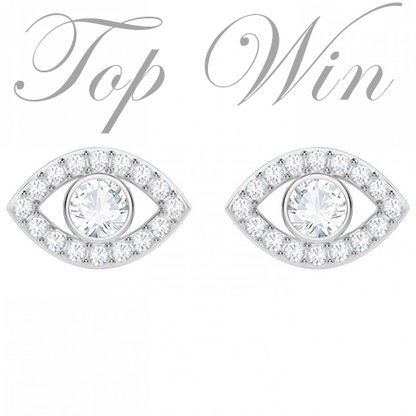 全新 Swarovski 施華洛世奇 LUCKILY EVILEYE穿孔耳 白色-鍍白金色 5377741（特價）