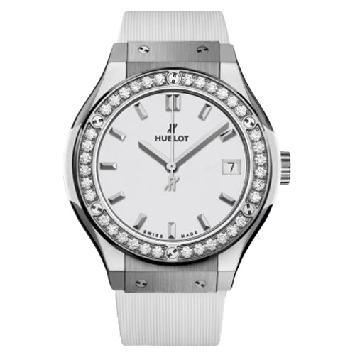 BRAND NEW HUBLOT Classic Fusion Titanium White Diamonds 581.NE.2010.RW.1204（PREORDER）