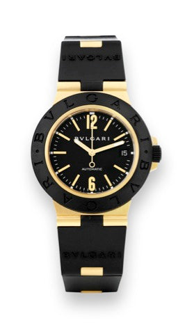 全新 BVLGARI Diagono AL38G 18k Yellow Gold 黑面（請咨詢客服）