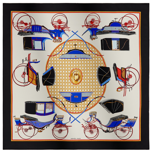 BRAND NEW HERMES Les voitures a transformation forever scarf 90（SPECIAL SALES）