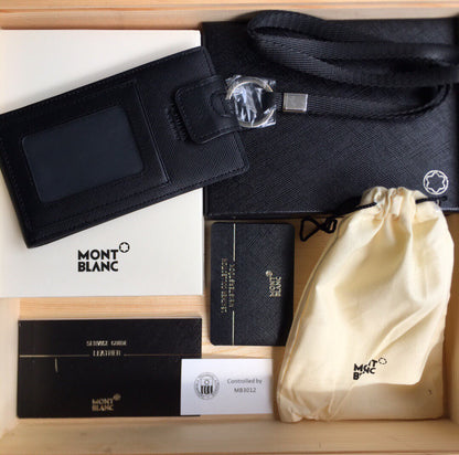 全新 Montblanc 萬寶龍 黑色真皮手機保護掛套 116374（特價）