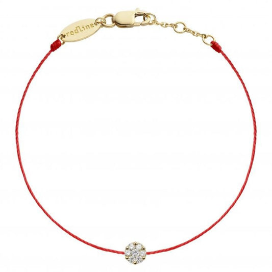 全新 REDLINE SO ILLUSION String Bracelet For Women with 0.10ctRound Diamond in Yellow Gold Cluster  0.10克拉圓形鑽石黃金繩制女士手鏈（特價）