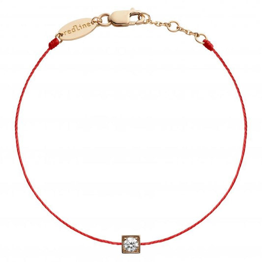 全新 REDLINE CUBE String Bracelet For Women with 0.10ct Round Diamond in Rose Gold Bezel Setting  0.10克拉圓形鑽石玫瑰金繩制女士手鏈（特價）